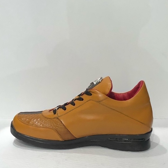 Fennix Italy shoe cognac leather calf/alligator - Picture 3 of 5